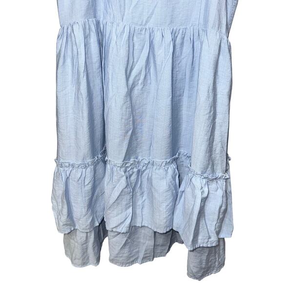 Altar’d State Mini Sundress Tiered Button detail down back Ruffles Blue Medium - Picture 3 of 8
